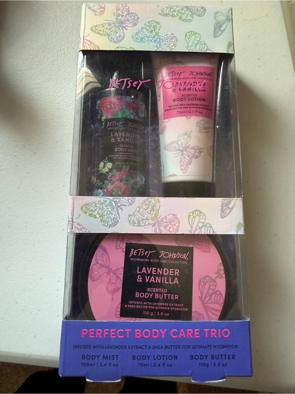 Betsey Johnson Lavender & Vanilla Body Care Trio - Pink, Purple, Green SOLD - Picture 2 of 7